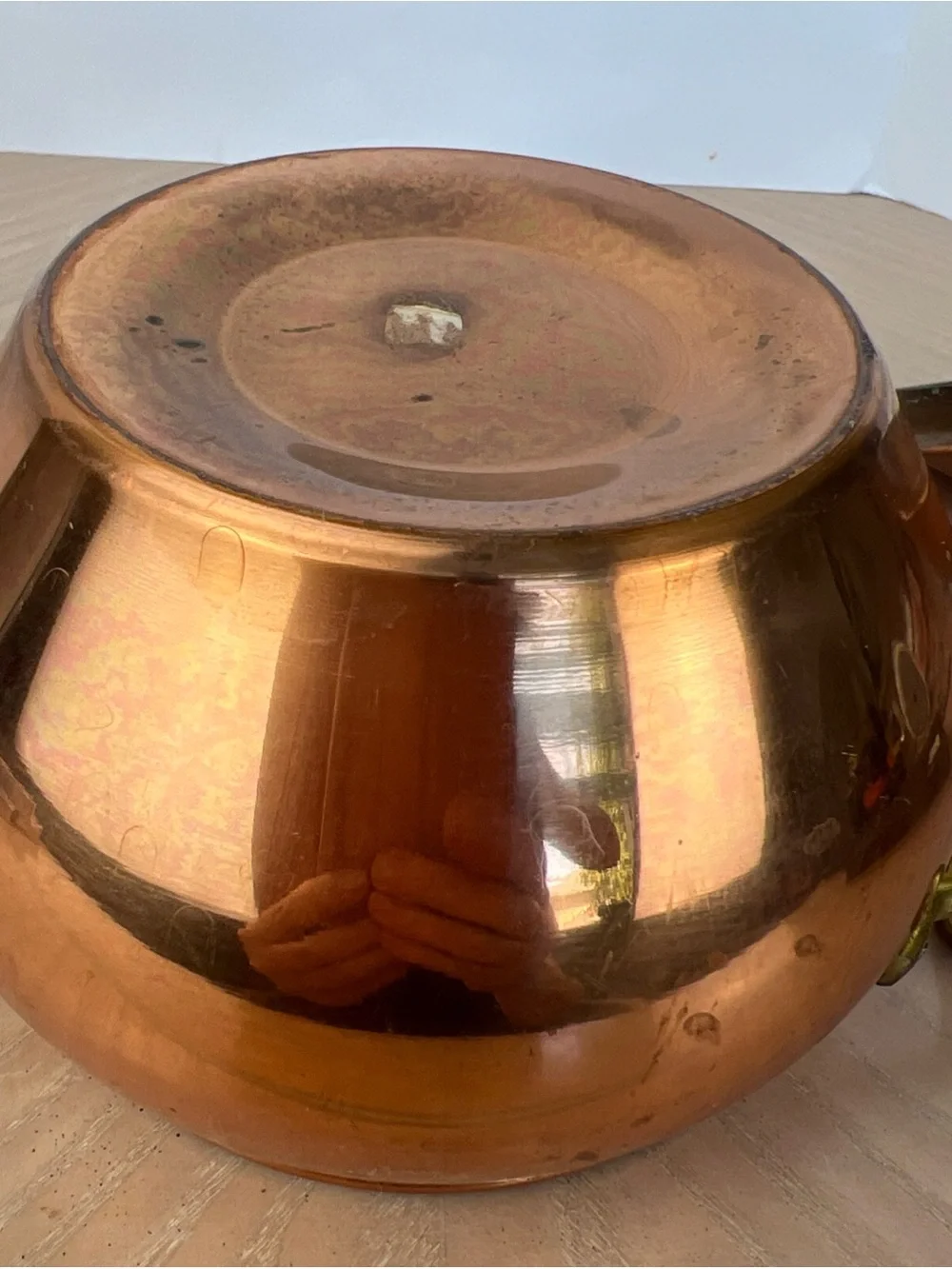 Copper Scent Pot with Brass Handles - Copper